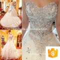 Expensive Bridal Gown 2017 Lace Wedding Dress Long Train Shining Beads Heavy Pearls Bridal Gown